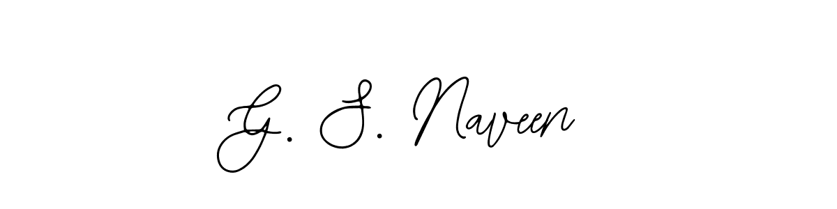 The best way (Bearetta-2O07w) to make a short signature is to pick only two or three words in your name. The name G. S. Naveen include a total of six letters. For converting this name. G. S. Naveen signature style 12 images and pictures png