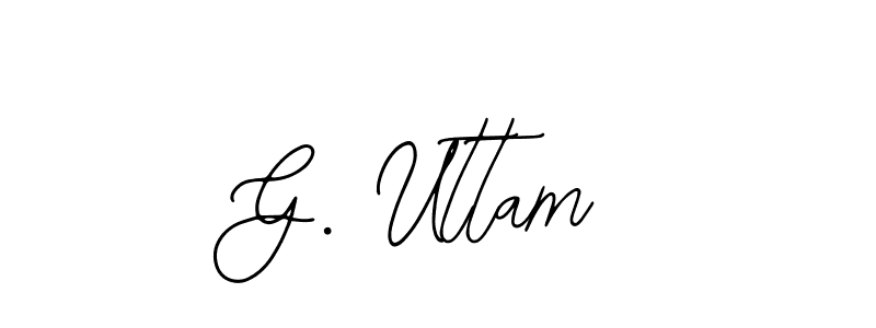 How to make G. Uttam name signature. Use Bearetta-2O07w style for creating short signs online. This is the latest handwritten sign. G. Uttam signature style 12 images and pictures png