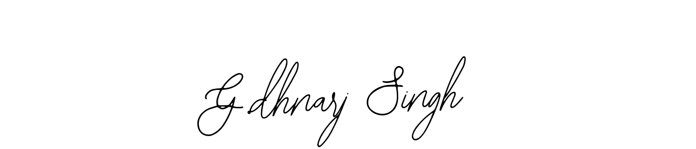 Bearetta-2O07w is a professional signature style that is perfect for those who want to add a touch of class to their signature. It is also a great choice for those who want to make their signature more unique. Get G.dhnarj Singh name to fancy signature for free. G.dhnarj Singh signature style 12 images and pictures png