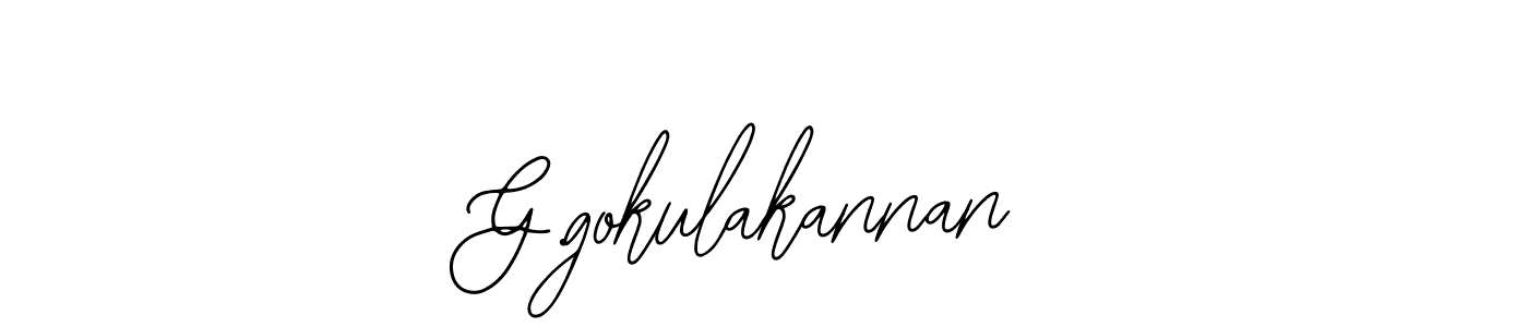 You should practise on your own different ways (Bearetta-2O07w) to write your name (G.gokulakannan) in signature. don't let someone else do it for you. G.gokulakannan signature style 12 images and pictures png