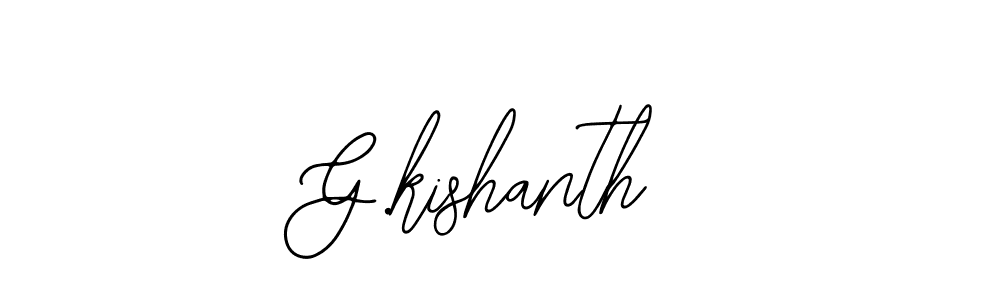 How to make G.kishanth name signature. Use Bearetta-2O07w style for creating short signs online. This is the latest handwritten sign. G.kishanth signature style 12 images and pictures png