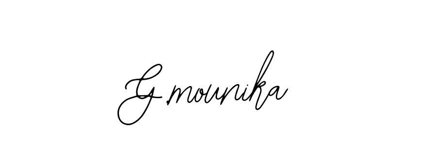 Use a signature maker to create a handwritten signature online. With this signature software, you can design (Bearetta-2O07w) your own signature for name G.mounika. G.mounika signature style 12 images and pictures png