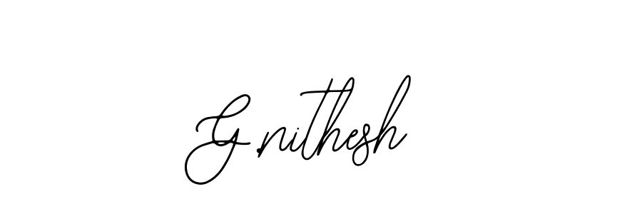 You should practise on your own different ways (Bearetta-2O07w) to write your name (G.nithesh) in signature. don't let someone else do it for you. G.nithesh signature style 12 images and pictures png