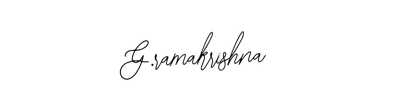 Use a signature maker to create a handwritten signature online. With this signature software, you can design (Bearetta-2O07w) your own signature for name G.ramakrishna. G.ramakrishna signature style 12 images and pictures png