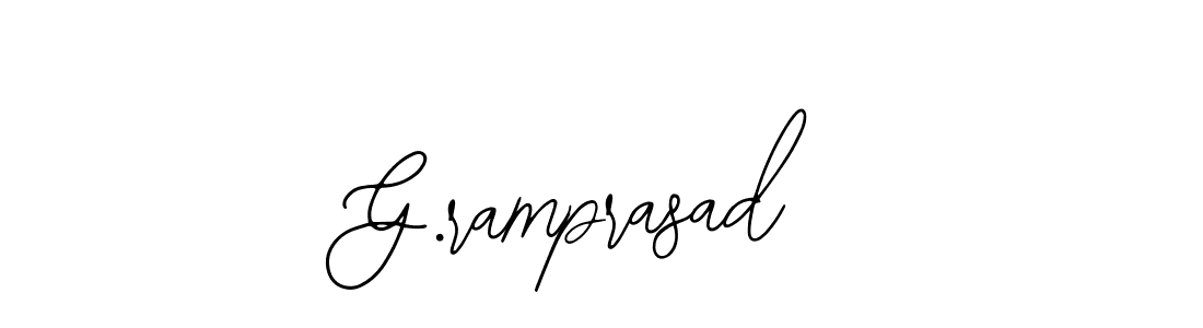 The best way (Bearetta-2O07w) to make a short signature is to pick only two or three words in your name. The name G.ramprasad include a total of six letters. For converting this name. G.ramprasad signature style 12 images and pictures png