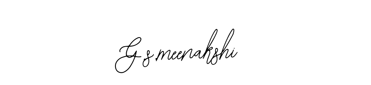 How to make G.s.meenakshi name signature. Use Bearetta-2O07w style for creating short signs online. This is the latest handwritten sign. G.s.meenakshi signature style 12 images and pictures png