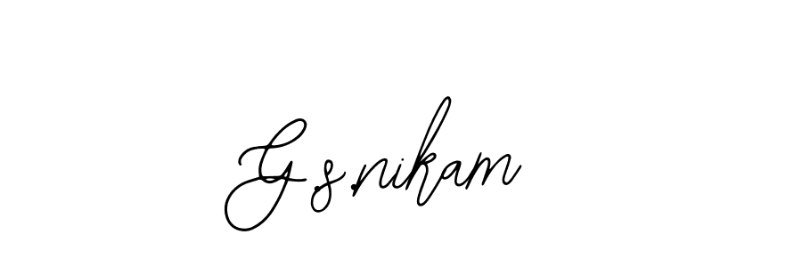 How to Draw G.s.nikam signature style? Bearetta-2O07w is a latest design signature styles for name G.s.nikam. G.s.nikam signature style 12 images and pictures png