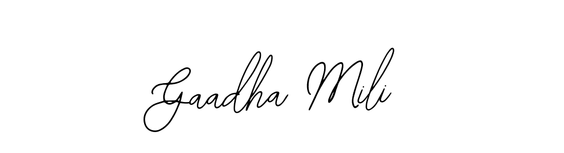 if you are searching for the best signature style for your name Gaadha Mili. so please give up your signature search. here we have designed multiple signature styles  using Bearetta-2O07w. Gaadha Mili signature style 12 images and pictures png