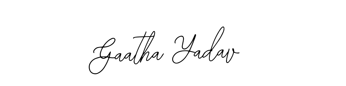 The best way (Bearetta-2O07w) to make a short signature is to pick only two or three words in your name. The name Gaatha Yadav include a total of six letters. For converting this name. Gaatha Yadav signature style 12 images and pictures png