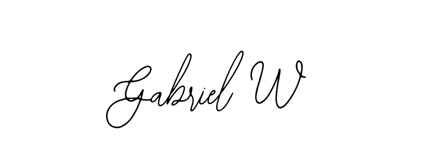 How to make Gabriel W name signature. Use Bearetta-2O07w style for creating short signs online. This is the latest handwritten sign. Gabriel W signature style 12 images and pictures png