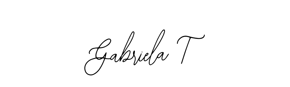 The best way (Bearetta-2O07w) to make a short signature is to pick only two or three words in your name. The name Gabriela T include a total of six letters. For converting this name. Gabriela T signature style 12 images and pictures png