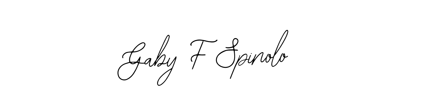 You should practise on your own different ways (Bearetta-2O07w) to write your name (Gaby F Spinolo) in signature. don't let someone else do it for you. Gaby F Spinolo signature style 12 images and pictures png