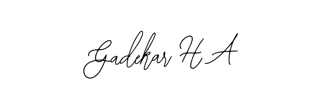 How to make Gadekar H A name signature. Use Bearetta-2O07w style for creating short signs online. This is the latest handwritten sign. Gadekar H A signature style 12 images and pictures png
