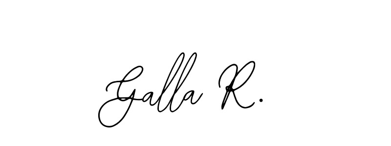 The best way (Bearetta-2O07w) to make a short signature is to pick only two or three words in your name. The name Galla R. include a total of six letters. For converting this name. Galla R. signature style 12 images and pictures png