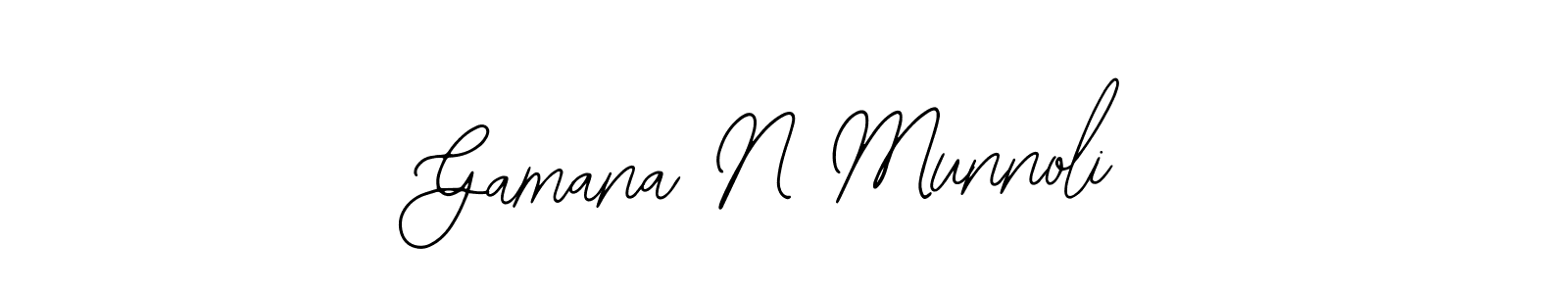 Design your own signature with our free online signature maker. With this signature software, you can create a handwritten (Bearetta-2O07w) signature for name Gamana N Munnoli. Gamana N Munnoli signature style 12 images and pictures png