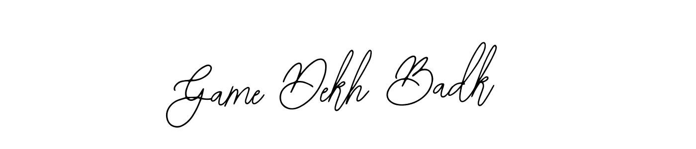 How to make Game Dekh Badk signature? Bearetta-2O07w is a professional autograph style. Create handwritten signature for Game Dekh Badk name. Game Dekh Badk signature style 12 images and pictures png