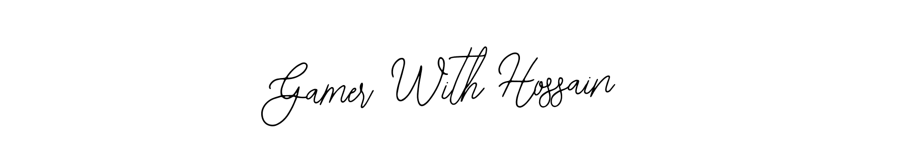 Make a beautiful signature design for name Gamer With Hossain. With this signature (Bearetta-2O07w) style, you can create a handwritten signature for free. Gamer With Hossain signature style 12 images and pictures png