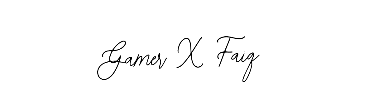 Use a signature maker to create a handwritten signature online. With this signature software, you can design (Bearetta-2O07w) your own signature for name Gamer X Faiq. Gamer X Faiq signature style 12 images and pictures png