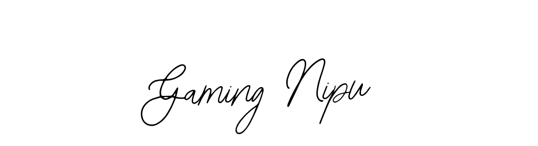 Use a signature maker to create a handwritten signature online. With this signature software, you can design (Bearetta-2O07w) your own signature for name Gaming Nipu. Gaming Nipu signature style 12 images and pictures png