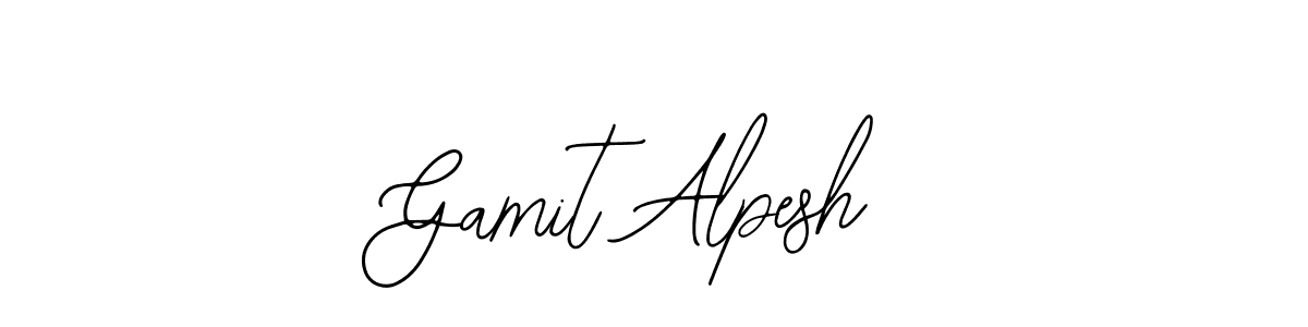 You should practise on your own different ways (Bearetta-2O07w) to write your name (Gamit Alpesh) in signature. don't let someone else do it for you. Gamit Alpesh signature style 12 images and pictures png