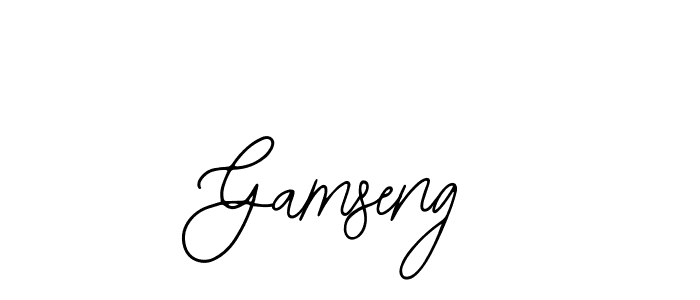 Use a signature maker to create a handwritten signature online. With this signature software, you can design (Bearetta-2O07w) your own signature for name Gamseng. Gamseng signature style 12 images and pictures png