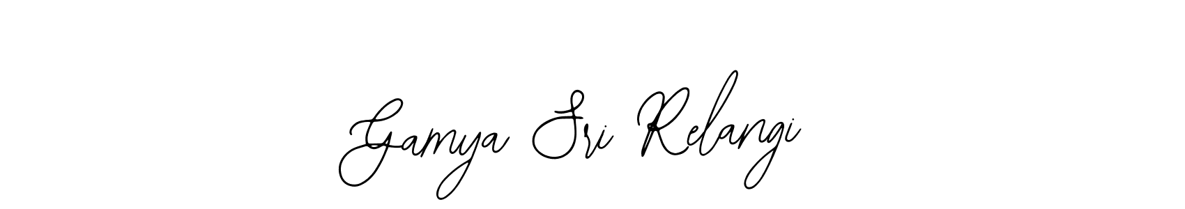 Bearetta-2O07w is a professional signature style that is perfect for those who want to add a touch of class to their signature. It is also a great choice for those who want to make their signature more unique. Get Gamya Sri Relangi name to fancy signature for free. Gamya Sri Relangi signature style 12 images and pictures png