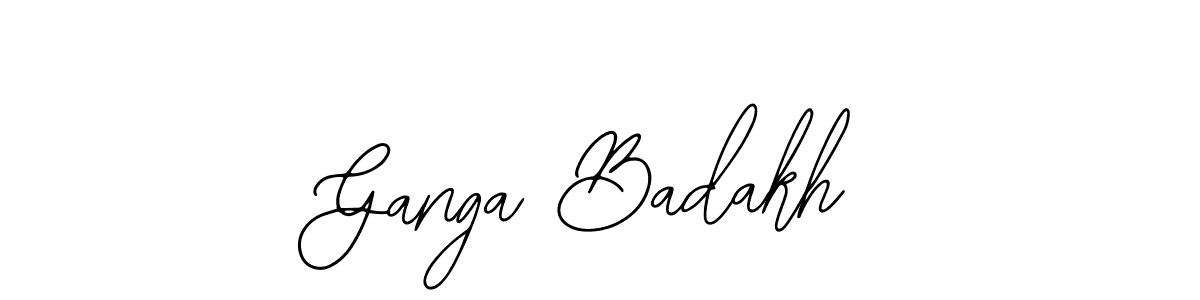 How to make Ganga Badakh signature? Bearetta-2O07w is a professional autograph style. Create handwritten signature for Ganga Badakh name. Ganga Badakh signature style 12 images and pictures png