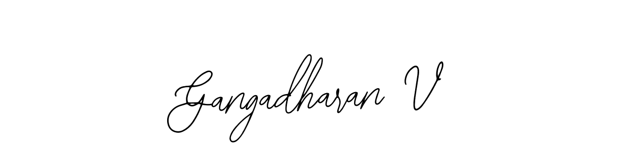 How to make Gangadharan V name signature. Use Bearetta-2O07w style for creating short signs online. This is the latest handwritten sign. Gangadharan V signature style 12 images and pictures png