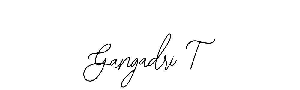 You can use this online signature creator to create a handwritten signature for the name Gangadri T. This is the best online autograph maker. Gangadri T signature style 12 images and pictures png