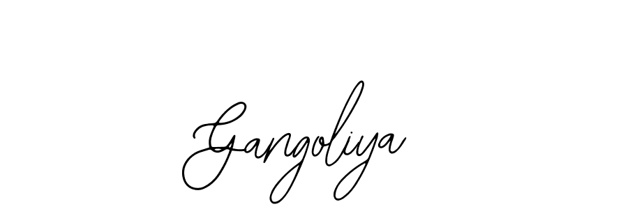 How to make Gangoliya name signature. Use Bearetta-2O07w style for creating short signs online. This is the latest handwritten sign. Gangoliya signature style 12 images and pictures png