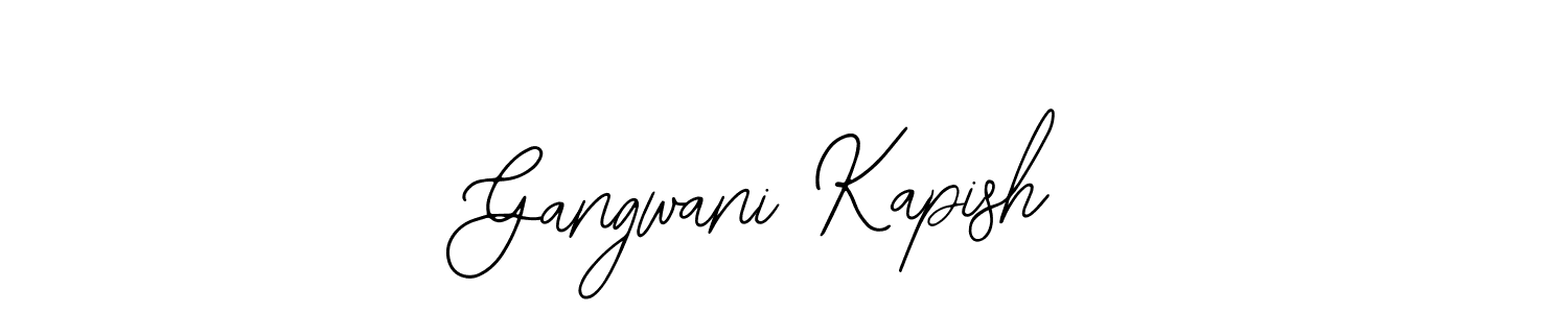 The best way (Bearetta-2O07w) to make a short signature is to pick only two or three words in your name. The name Gangwani Kapish include a total of six letters. For converting this name. Gangwani Kapish signature style 12 images and pictures png