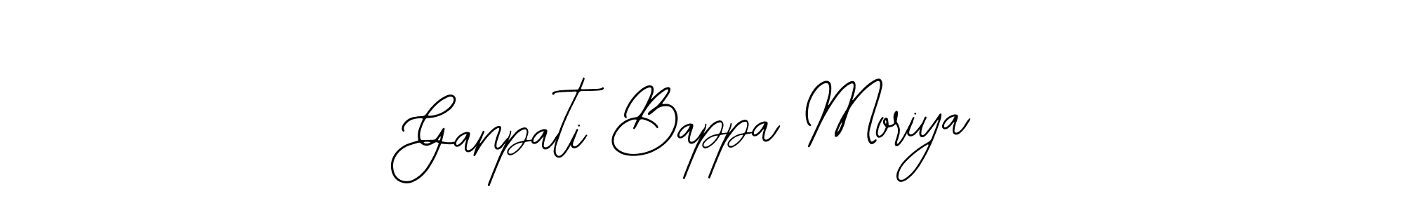 Use a signature maker to create a handwritten signature online. With this signature software, you can design (Bearetta-2O07w) your own signature for name Ganpati Bappa Moriya. Ganpati Bappa Moriya signature style 12 images and pictures png