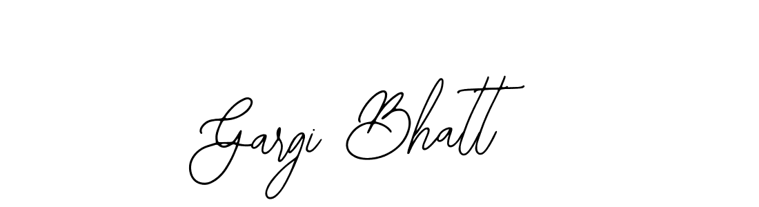 You should practise on your own different ways (Bearetta-2O07w) to write your name (Gargi Bhatt) in signature. don't let someone else do it for you. Gargi Bhatt signature style 12 images and pictures png