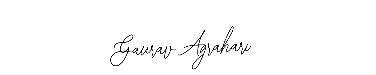 You should practise on your own different ways (Bearetta-2O07w) to write your name (Gaurav Agrahari) in signature. don't let someone else do it for you. Gaurav Agrahari signature style 12 images and pictures png