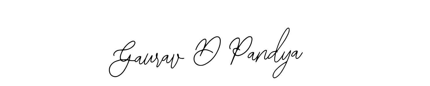 How to make Gaurav D Pandya name signature. Use Bearetta-2O07w style for creating short signs online. This is the latest handwritten sign. Gaurav D Pandya signature style 12 images and pictures png
