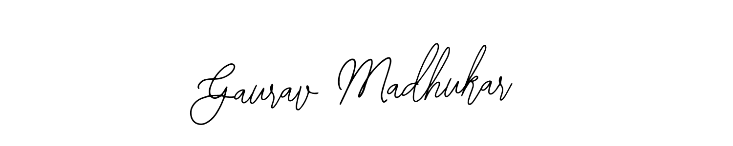 How to make Gaurav Madhukar name signature. Use Bearetta-2O07w style for creating short signs online. This is the latest handwritten sign. Gaurav Madhukar signature style 12 images and pictures png