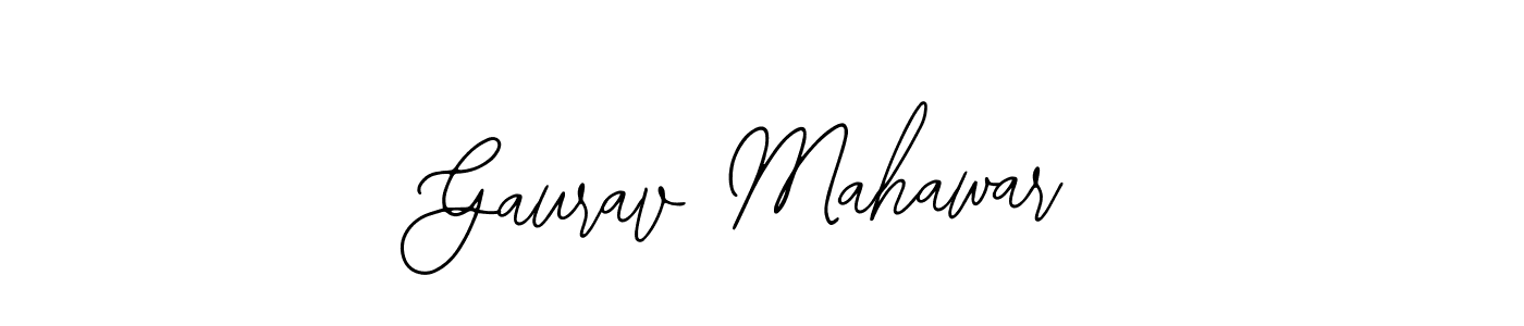 The best way (Bearetta-2O07w) to make a short signature is to pick only two or three words in your name. The name Gaurav Mahawar include a total of six letters. For converting this name. Gaurav Mahawar signature style 12 images and pictures png
