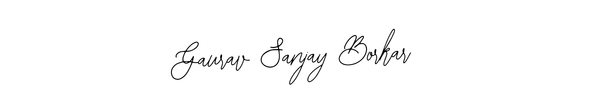 The best way (Bearetta-2O07w) to make a short signature is to pick only two or three words in your name. The name Gaurav Sanjay Borkar include a total of six letters. For converting this name. Gaurav Sanjay Borkar signature style 12 images and pictures png