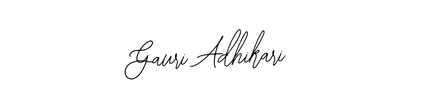 The best way (Bearetta-2O07w) to make a short signature is to pick only two or three words in your name. The name Gauri Adhikari include a total of six letters. For converting this name. Gauri Adhikari signature style 12 images and pictures png