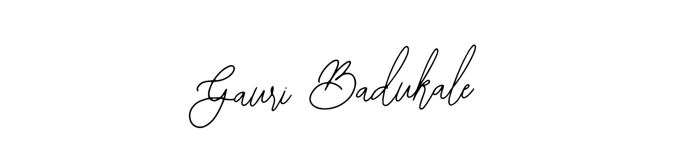 How to make Gauri Badukale name signature. Use Bearetta-2O07w style for creating short signs online. This is the latest handwritten sign. Gauri Badukale signature style 12 images and pictures png