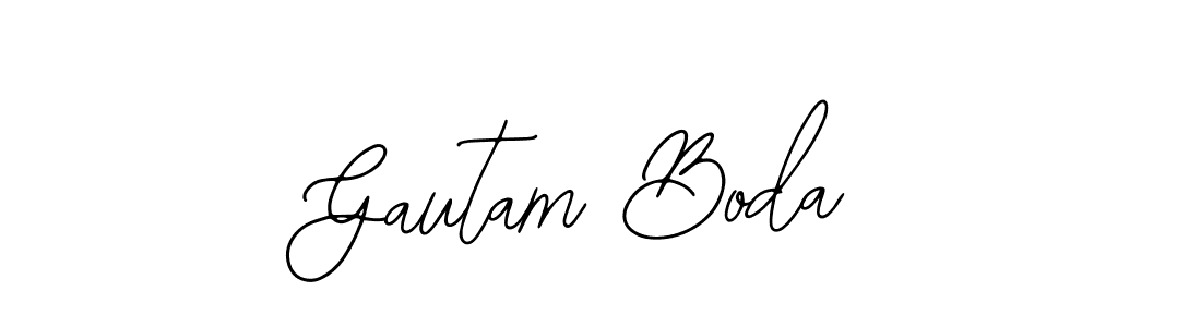 You should practise on your own different ways (Bearetta-2O07w) to write your name (Gautam Boda) in signature. don't let someone else do it for you. Gautam Boda signature style 12 images and pictures png