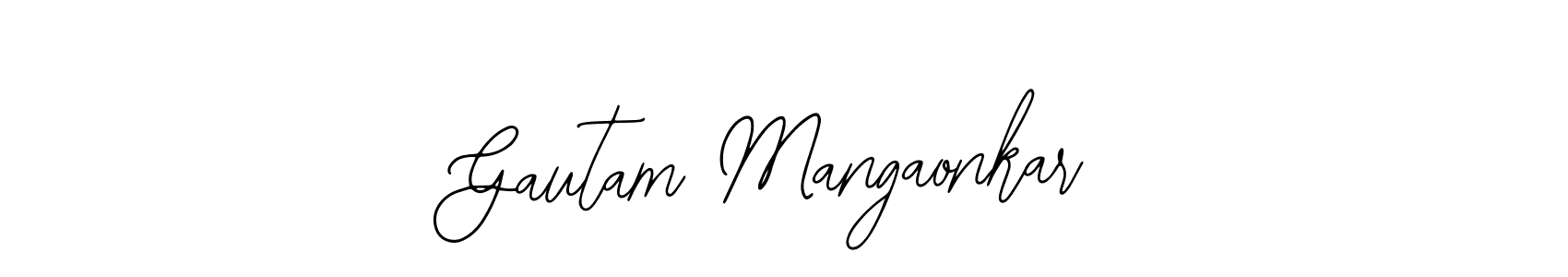 How to make Gautam Mangaonkar name signature. Use Bearetta-2O07w style for creating short signs online. This is the latest handwritten sign. Gautam Mangaonkar signature style 12 images and pictures png