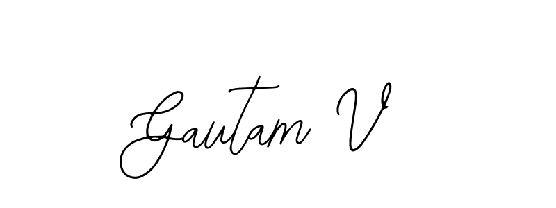 if you are searching for the best signature style for your name Gautam V. so please give up your signature search. here we have designed multiple signature styles  using Bearetta-2O07w. Gautam V signature style 12 images and pictures png