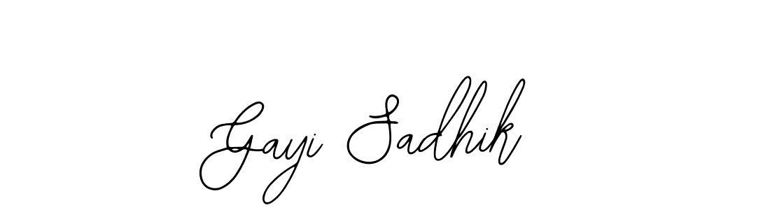 The best way (Bearetta-2O07w) to make a short signature is to pick only two or three words in your name. The name Gayi Sadhik include a total of six letters. For converting this name. Gayi Sadhik signature style 12 images and pictures png