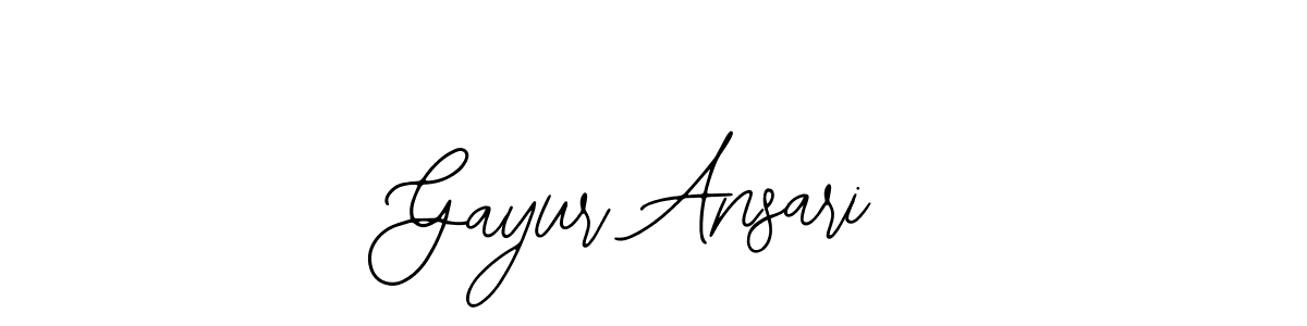You should practise on your own different ways (Bearetta-2O07w) to write your name (Gayur Ansari) in signature. don't let someone else do it for you. Gayur Ansari signature style 12 images and pictures png