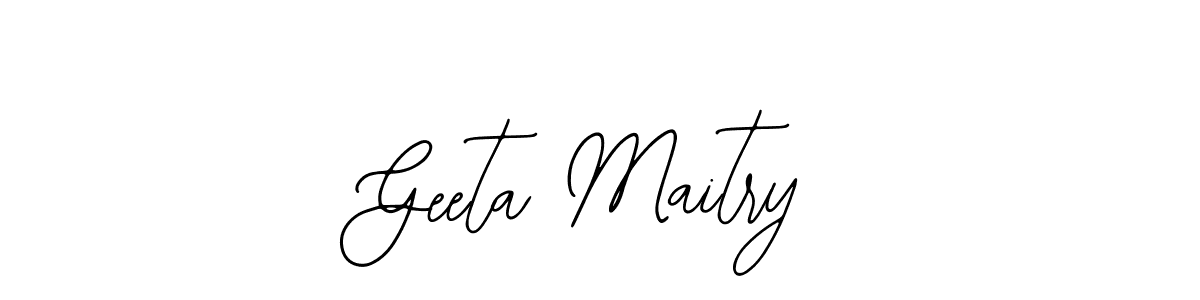 The best way (Bearetta-2O07w) to make a short signature is to pick only two or three words in your name. The name Geeta Maitry include a total of six letters. For converting this name. Geeta Maitry signature style 12 images and pictures png