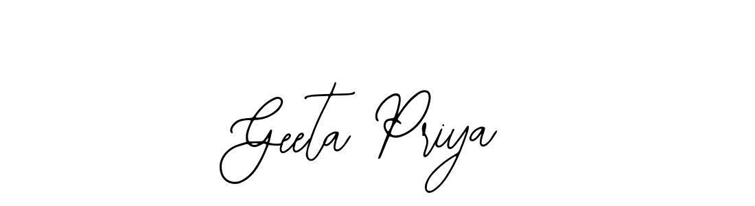 You should practise on your own different ways (Bearetta-2O07w) to write your name (Geeta Priya) in signature. don't let someone else do it for you. Geeta Priya signature style 12 images and pictures png