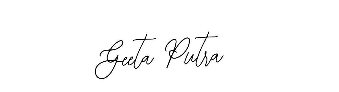 You should practise on your own different ways (Bearetta-2O07w) to write your name (Geeta Putra) in signature. don't let someone else do it for you. Geeta Putra signature style 12 images and pictures png