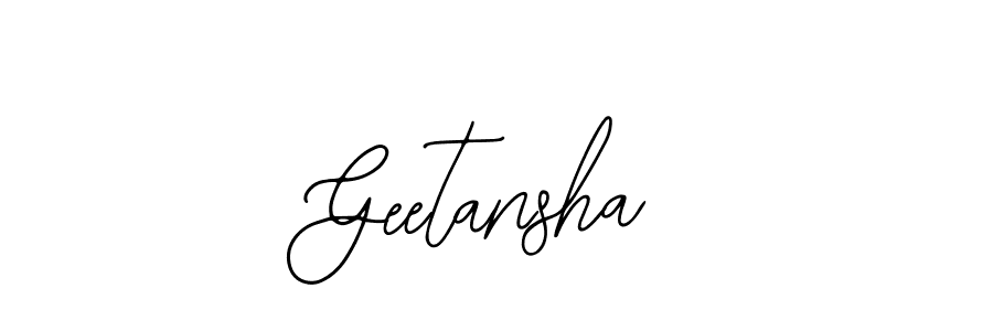 The best way (Bearetta-2O07w) to make a short signature is to pick only two or three words in your name. The name Geetansha include a total of six letters. For converting this name. Geetansha signature style 12 images and pictures png