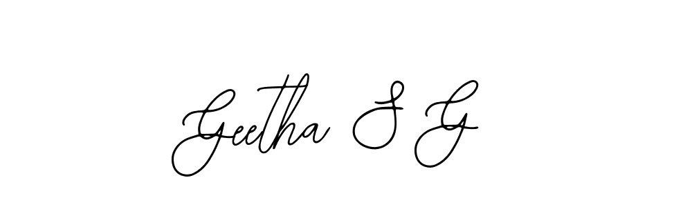 The best way (Bearetta-2O07w) to make a short signature is to pick only two or three words in your name. The name Geetha S G include a total of six letters. For converting this name. Geetha S G signature style 12 images and pictures png